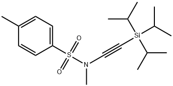 N,4-Dimethyl-N-[(triisopropylsilyl)ethynyl]benzenesulfonamide 化学構造式
