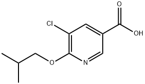 5-chloro-6-(2-methylpropoxy)pyridine-3-carboxylic acid Struktur