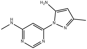 6-(5-amino-3-methyl-1H-pyrazol-1-yl)-N-methylpyrimidin-4-amine 结构式