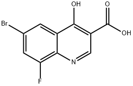 6-溴-8-氟-4-羟基喹啉-3-羧酸, 1019016-07-9, 结构式