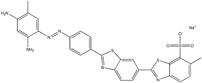 [2,6'-Bibenzothiazole]-7-sulfonic acid, 2'-[4-[(2,4-diamino-5-methylphenyl)azo]phenyl]-6-methyl-, monosodium salt Structure