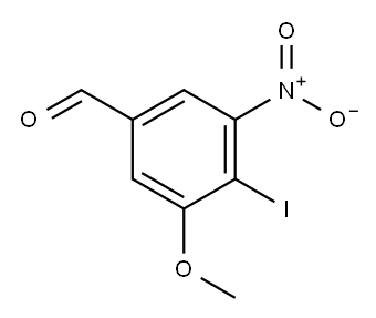 3-Methoxy-4-iodo-5-nitro-benzaldehyde Struktur