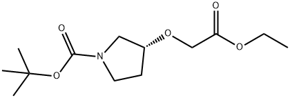 (R)-3-(2-乙氧基-2-氧代乙氧基)吡咯烷-1-羧酸叔丁酯,1024038-25-2,结构式