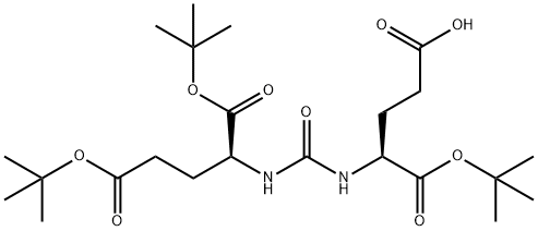(S)-5-tert-butoxy-4-(3-((S)-1,5-di-tert-butoxy-1,5-dioxopentan-2-yl)ureido)-5-oxopentanoic acid Structure