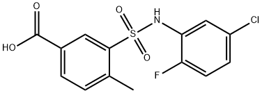 3-[(5-chloro-2-fluorophenyl)sulfamoyl]-4-methylbenzoic acid 结构式