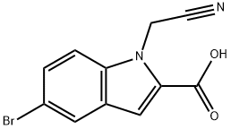 5-bromo-1-cyanomethylindole-2-carboxylic acid Structure