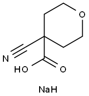 Sodium methyl 4-cyanooxane-4-carboxylate Struktur
