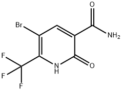5-溴-2-氧代-6-(三氟甲基)-1,2-二氢吡啶-3-甲酰胺 结构式