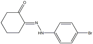 2-[2-(4-ブロモ-フェニル)ヒドラゾノ]シクロヘキサノン 化学構造式