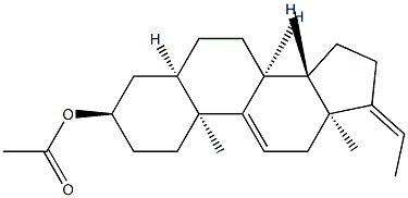(3R,5R,8S,10S,13S,14S,Z)-17-ethylidene-10,13-dimethyl-2,3,4,5,6,7,8,10,12,13,14,15,16,17-tetradecahydro-1H-cyclopenta[a]phenanthren-3-yl acetate Struktur
