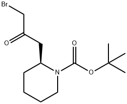 (S)-2-(3-溴-2-氧代丙基)哌啶-1-甲酸叔丁酯, 1097180-24-9, 结构式