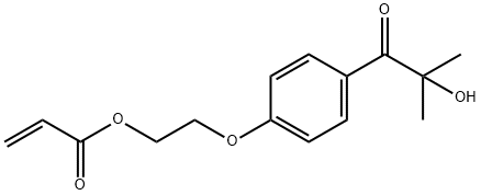 2-Propenoicacid,2-[4-(2-hydroxy-2-methyl-1-oxopropyl)phenoxy]ethylester 化学構造式