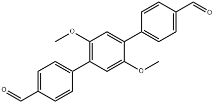 2',5'-二甲氧基-[1,1':4',1'-三苯基]-4,4'-二甲醛 结构式