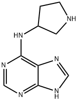 N-(pyrrolidin-3-yl)-9H-purin-6-amine 化学構造式