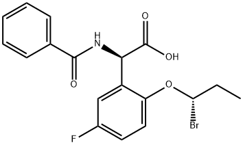 (R,S)-N-benzoyl-2-((2R)-1-bromopropoxy)-5-fluorophenylglycine Structure