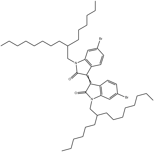 6,6'-ジブロモ-1,1'-ビス(2-ヘキシルデシル)イソインジゴ 化学構造式