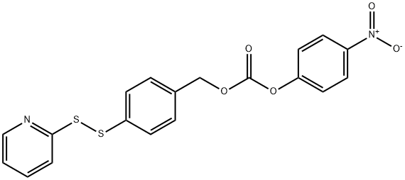 4-Nitrophenyl 4-(pyridin-2-yldisulfanyl)benzyl carbonate Struktur