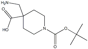 4-(aminomethyl)-1-(tert-butoxycarbonyl)piperidine-4-carboxylic acid Structure