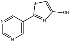 4-Hydroxy-2-(5-pyrimidyl)thiazole 结构式