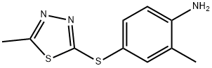 2-甲基-4-[(5-甲基-1,3,4-噻二唑-2-基)巯基]苯胺 结构式