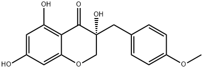 4H-1-Benzopyran-4-one, 2,3-dihydro-3,5,7-trihydroxy-3-[(4-methoxyphenyl)methyl]-, (R)-,118204-64-1,结构式
