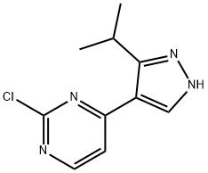 2-chloro-4-(5-isopropyl-1H-pyrazol-4-yl)pyrimidine, 1190071-54-5, 结构式
