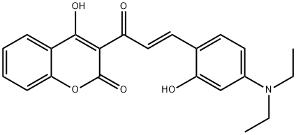 3-(3-(4-(二乙基氨基)苯基)丙烯酰基)-4-羟基-2H-吡喃-2-酮,1192030-17-3,结构式