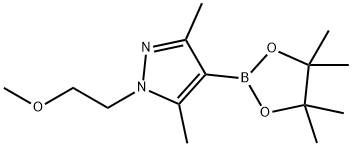 1H-Pyrazole, 1-(2-methoxyethyl)-3,5-dimethyl-4-(4,4,5,5-tetramethyl-1,3,2-dioxaborolan-2-yl)-, 1200537-40-1, 结构式