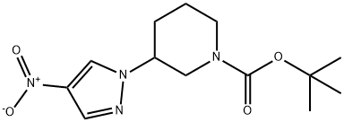 tert-butyl 3-(4-nitro-1H-pyrazol-1-yl)piperidine-1-carboxylate Struktur