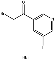 2-溴-1-(5-氟吡啶-3-基)乙烷-1-酮氢溴酸盐, 1203709-19-6, 结构式