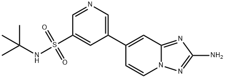 5-(2-amino-[1,2,4]triazolo[1,5-a]pyridin-7-yl)-N-tert-butylpyridine-3-sulfonamide Structure