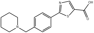 2-(4-((Piperidin-1-yl)methyl)phenyl)thiazole-5-carboxylic acid Structure