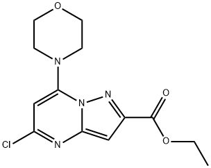 (5-chloro-2-ethoxycarbonyl-7-morpholin-4-yl)pyrazolo[1,5-a]pyrimidine, 1232224-64-4, 结构式
