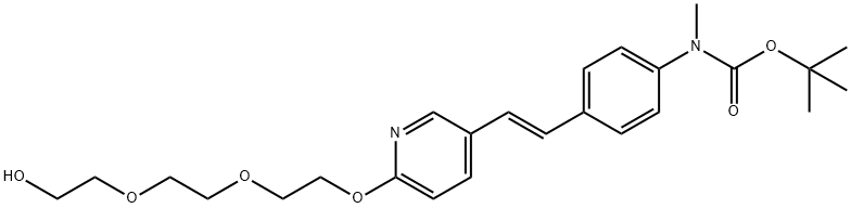 (E)-tert-butyl (4-(2-(6-(2-(2-(2-hydroxyethoxy)ethoxy)ethoxy)pyridin-3-yl)vinyl)phenyl)(methyl)carbamate, 1234208-02-6, 结构式