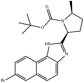 (2S,5S)叔丁基-2-(7-溴-1-萘{1,2-D}咪唑-2-基)-5-甲基吡咯烷-1-羧酸盐,1241377-70-7,结构式