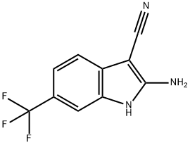 2-氨基-6-(三氟甲基)-1H-吲哚-3-甲腈 结构式