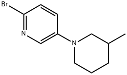 2-Bromo-5-(3-methylpiperidin-1-yl)pyridine 结构式