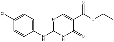 ethyl 2-((4-chlorophenyl)amino)-4-oxo-1,4-dihydropyrimidine-5-carboxylate,124769-35-3,结构式