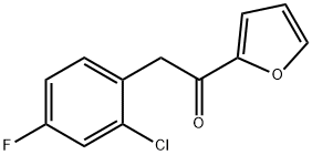 2-(2-chloro-4-fluorophenyl)-1-(furan-2-yl)ethan-1-one 化学構造式