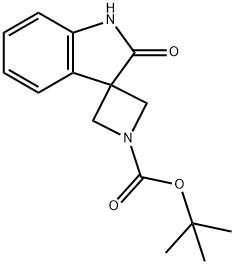 叔-丁基 2-氧亚基螺[吖丁啶并-3,3-二氢吲哚]-1-甲酸基酯 结构式