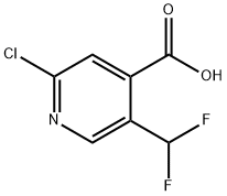2-氯-5-(二氟甲基)异烟酸, 1256822-17-9, 结构式