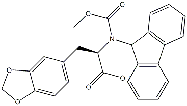 (2R)-3-(1,3-benzodioxol-5-yl)-2-(9H-fluoren-9-ylmethoxycarbonylamino)propanoic acid Struktur