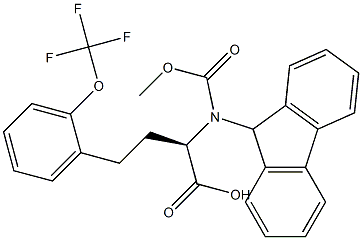 (2R)-2-(9H-fluoren-9-ylmethoxycarbonylamino)-4-[2-(trifluoromethoxy)phenyl]butanoic acid 结构式