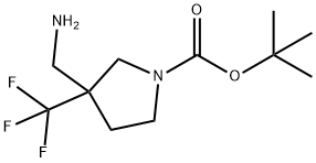 3-Aminomethyl-3-trifluoromethyl-pyrrolidine-1-carboxylic acid tert-butyl ester Structure