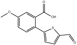 Benzoic acid, 2-(5-formyl-2-thienyl)-5-methoxy- Struktur