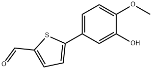 2-Thiophenecarboxaldehyde, 5-(3-hydroxy-4-methoxyphenyl)- Struktur