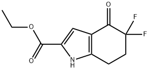 5,5-二氟-4-氧代-4,5,6,7-四氢-1H-吲哚-2-羧酸乙酯, 1263083-10-8, 结构式