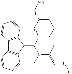 (9H-Fluoren-9-yl)methyl(((1S,3R)-3-(aminomethyl)cyclohexyl)methyl)carbamate hydrochloride, 1274891-91-6, 结构式