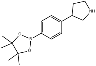 4-(Pyrrolidin-3-yl)phenylboronic acid pinacol ester 结构式