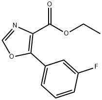 ETHYL 5-(3-FLUOROPHENYL)-1,3-OXAZOLE-4-CARBOXYLATE 化学構造式